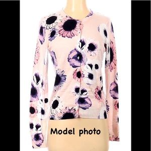 Lord & Taylor Women Pink Floral Button Down Cardigan NWT M Petite